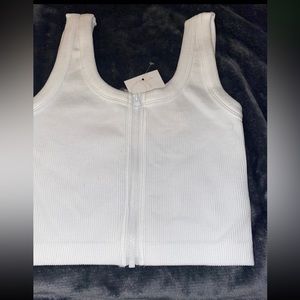 NWT- Dynamic- White crop tank top